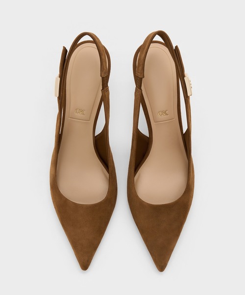 ペリーコ ブラウン ポインテッドトゥパンプス 低ヒール　37 CHARLES ＆ KEITH（チャールズ&キース） パンプス Cody コーディ