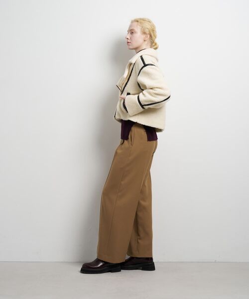LANVIN en Bleu コート アウター ボアライダースジャケット レディース