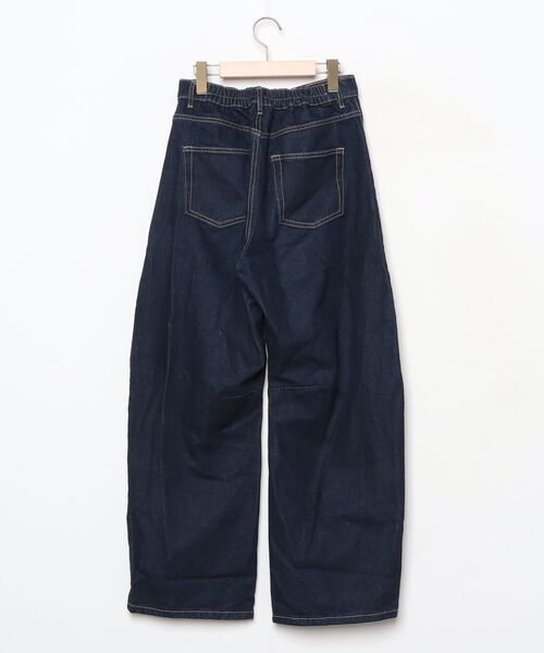 「moment+」 デニムパンツ L インディゴブルー レディース