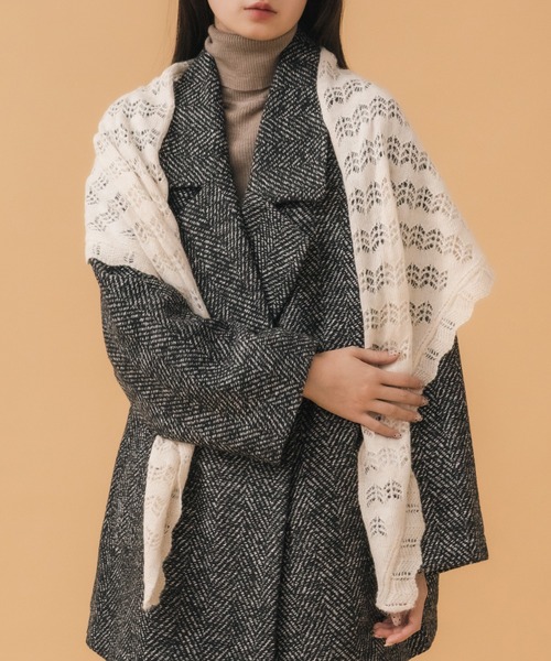 HEILIS（ヘイリス） ストール マフラー クロシェ編みニットスカーフ