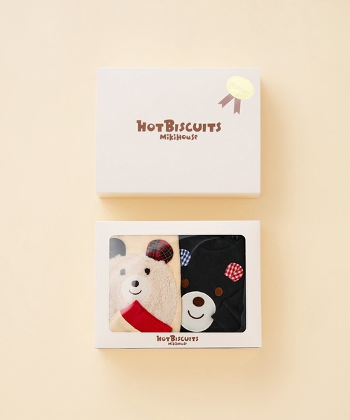 miki HOUSE ベビー服セット ギフトボックス付き HOT BISCUITS 出産祝い トレーナー＆ベビーパンツギフトセット「BOX