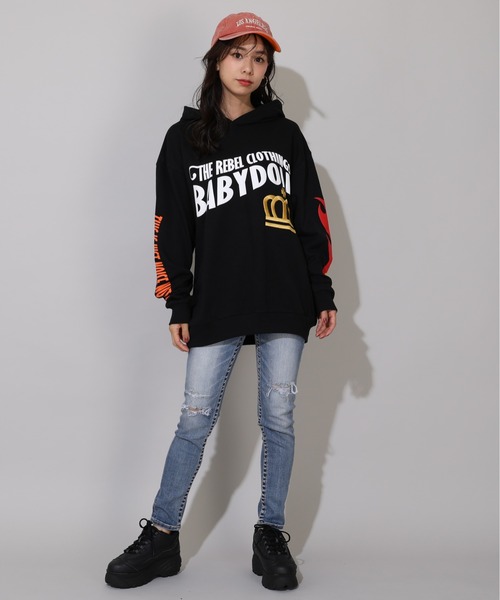 BABYDOLL（ベビードール） パーカー 親子お揃い BIG刺繍王冠フレイム