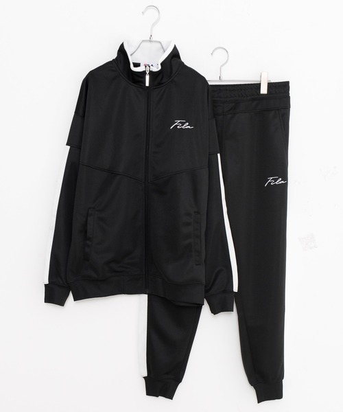FILA 新品・未使用　セットアップ　Mサイズ FILA（フィラ） セットアップジャージ M ブラック メンズ : ZOZOTOWN