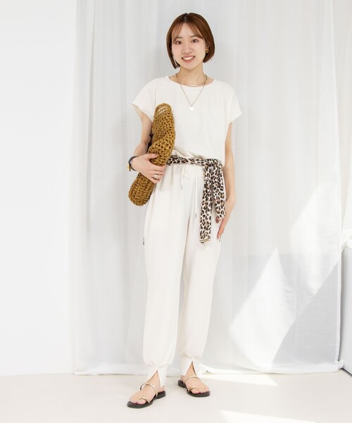 「Rie Miller」 半袖カットソー 38 オフホワイト レディース_画像2