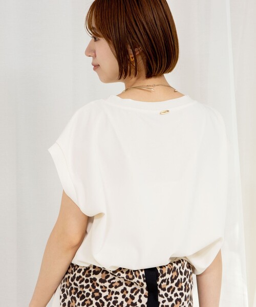 「Rie Miller」 半袖カットソー 38 オフホワイト レディース_画像8