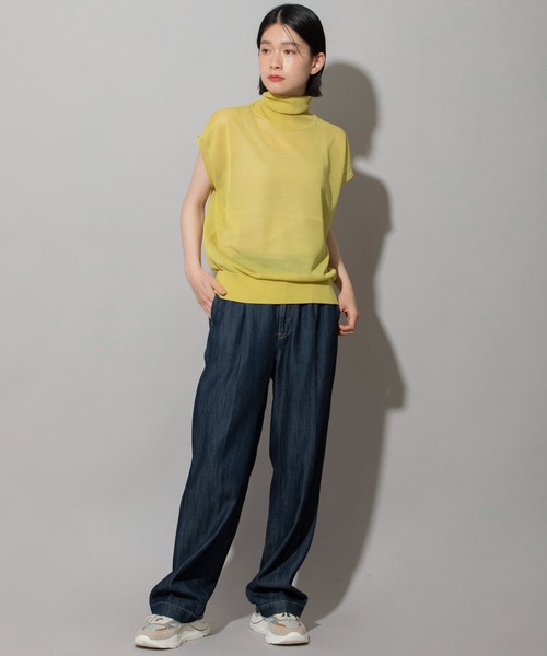 「Munich」 ノースリーブニット FREE ライム レディース_画像2