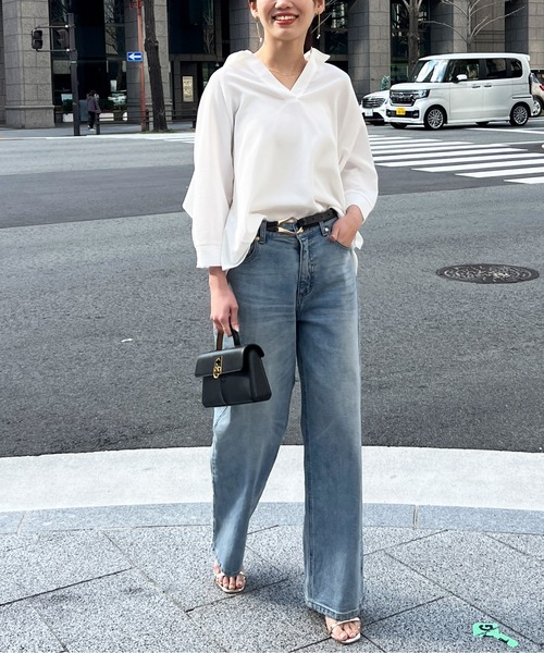 「Chez toi」 7分袖ブラウス FREE オフホワイト レディース_画像3