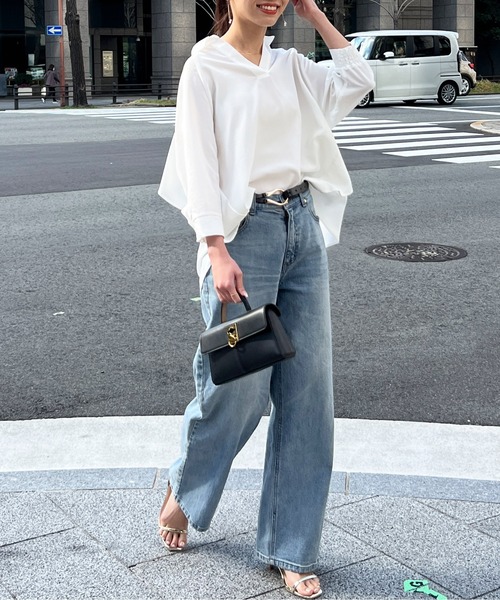 「Chez toi」 7分袖ブラウス FREE オフホワイト レディース_画像4