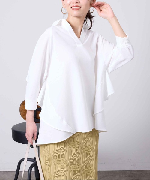 「Chez toi」 7分袖ブラウス FREE オフホワイト レディース_画像8