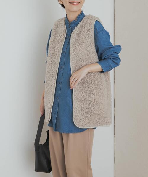 ❤リバーシブル ❤dopタンバリン&ラビットボアベスト ❤リバーシブル ❤dopタンバリン&ラビットボアベスト ❤リバーシブル