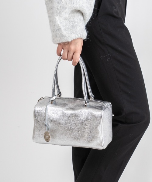 超美品 マルコマージ marco masi 現行ロゴ メタリックシルバ レザー 2way ショルダ クロスボディ ハンドバッグ ZOZO ユナイテッドアローズ ほぼ未使用 MARCO MASI（マルコマージ） ボストンバッグ 「MARCO MASI/マルコ