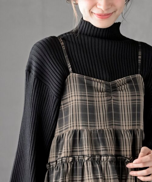 r・p・s チュニック チェックバルーンキャミチュニック : ZOZOTOWN