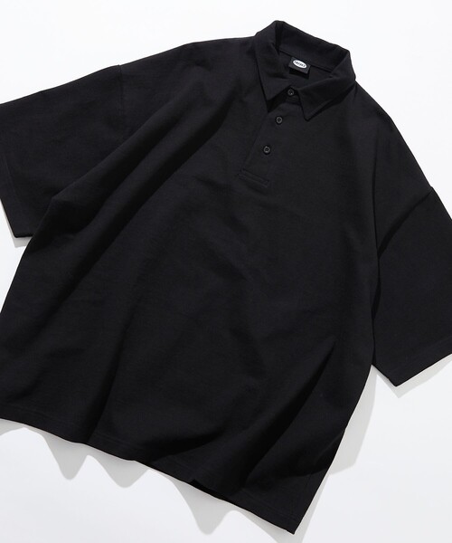 「FREAK'S STORE」 半袖ポロシャツ MEDIUM ブラック メンズ_画像2
