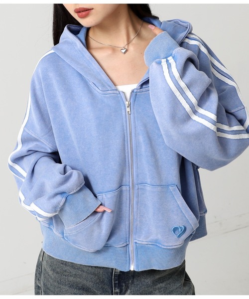 ANAP（アナップ） パーカー ウォッシュ 加工 ライン スウェット ジップ