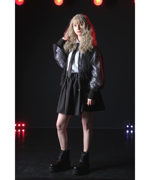 「ankoROCK」 ジップアップブルゾン ONE SIZE ブラック レディース_画像4