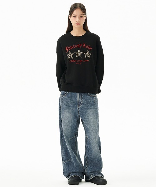 ジーンズ 「mahagrid/マハグリッド」WASHED DART DENIM PT/ウォッシュドダートデニムパンツ メンズ レディース