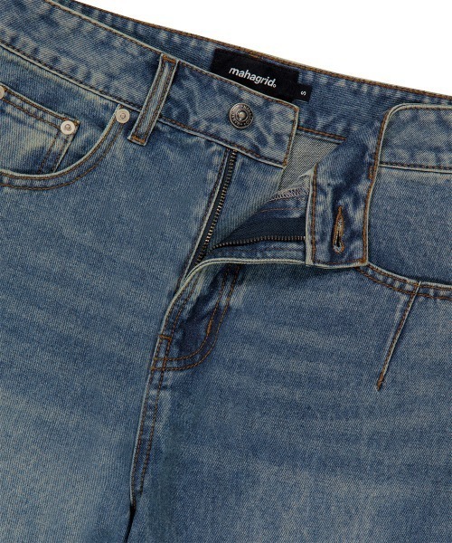 ジーンズ 「mahagrid/マハグリッド」WASHED DART DENIM PT/ウォッシュドダートデニムパンツ メンズ レディース
