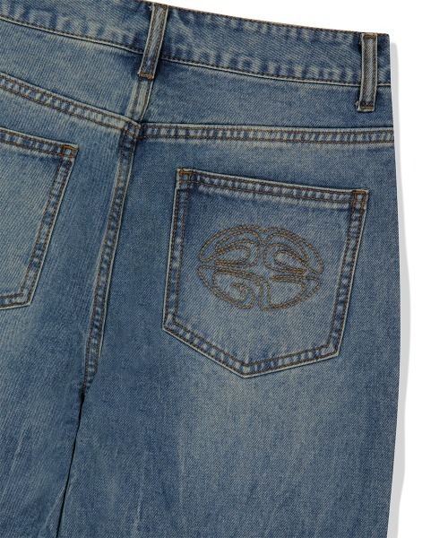 ジーンズ 「mahagrid/マハグリッド」WASHED DART DENIM PT/ウォッシュドダートデニムパンツ メンズ レディース