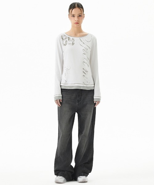 ジーンズ 「mahagrid/マハグリッド」WASHED DART DENIM PT/ウォッシュドダートデニムパンツ メンズ レディース
