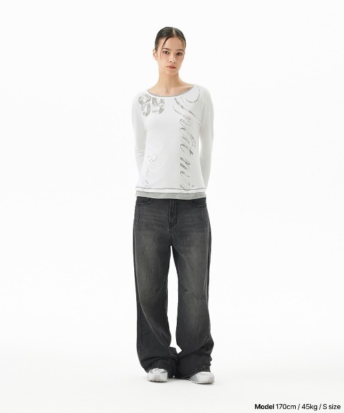 ジーンズ 「mahagrid/マハグリッド」WASHED DART DENIM PT/ウォッシュドダートデニムパンツ メンズ レディース