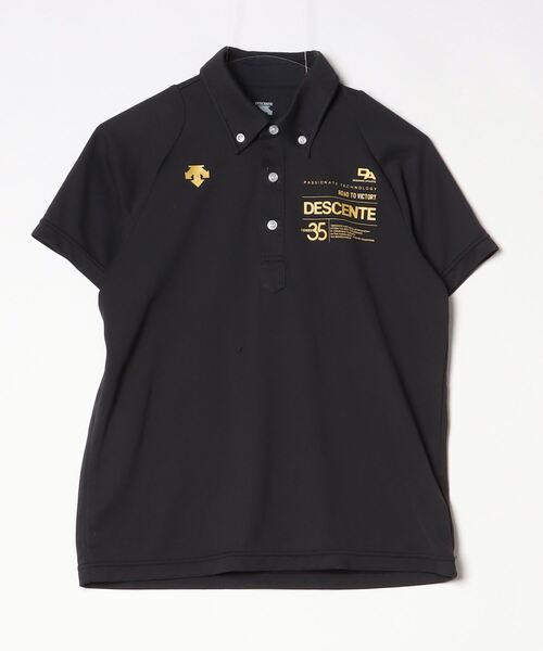 DESCENTE（デサント） ワンポイント半袖ポロシャツ M ブラック メンズ
