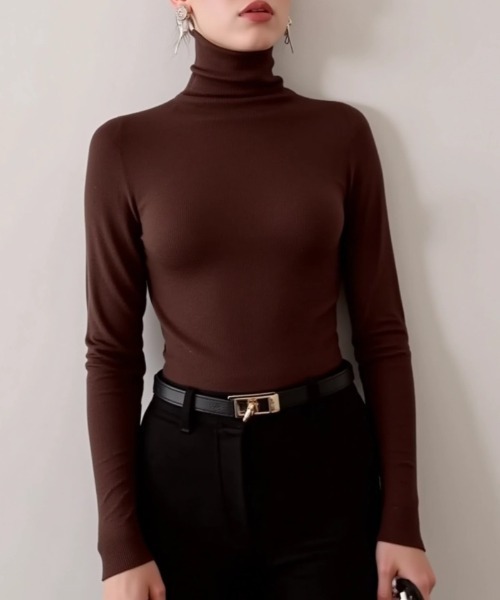 cammie ニット セーター シンプルタートルネック レディース