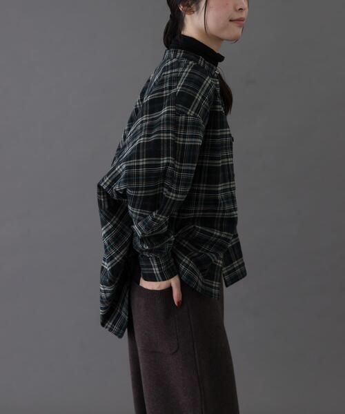 【ベージュ系その他】FORK&amp;SPOON ブラッシュドチェックシャツ セール】FORK&SPOON ブラッシュドチェックシャツ（シャツ/ブラウス