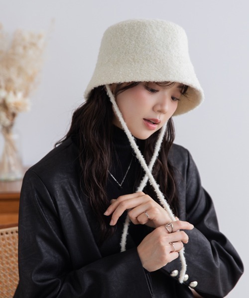 polcadot（ポルカドット） 帽子 ハット もこボア ブークレーバケット