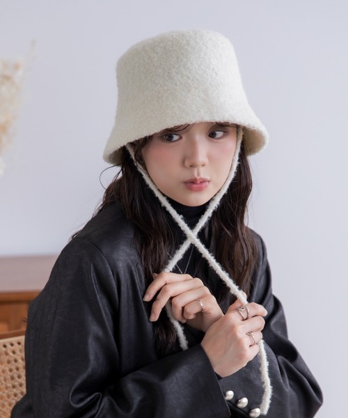 polcadot（ポルカドット） 帽子 ハット もこボア ブークレーバケット