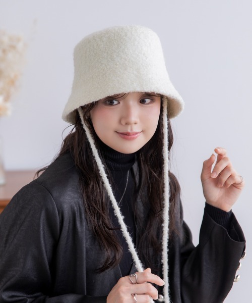 polcadot（ポルカドット） 帽子 ハット もこボア ブークレーバケット