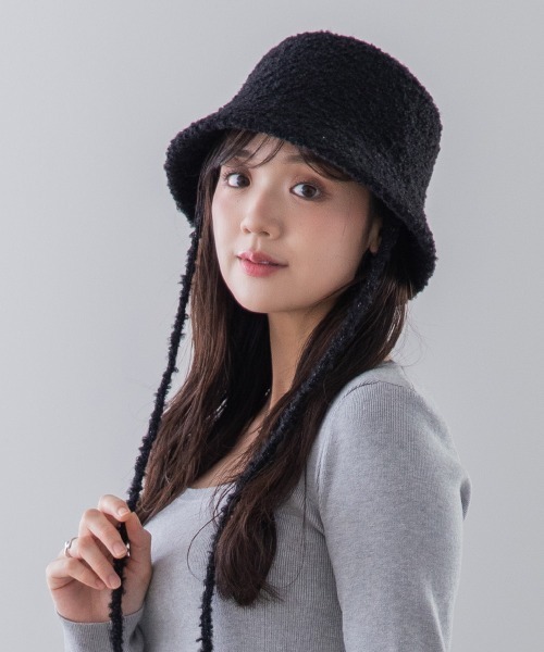 polcadot（ポルカドット） 帽子 ハット もこボア ブークレーバケット