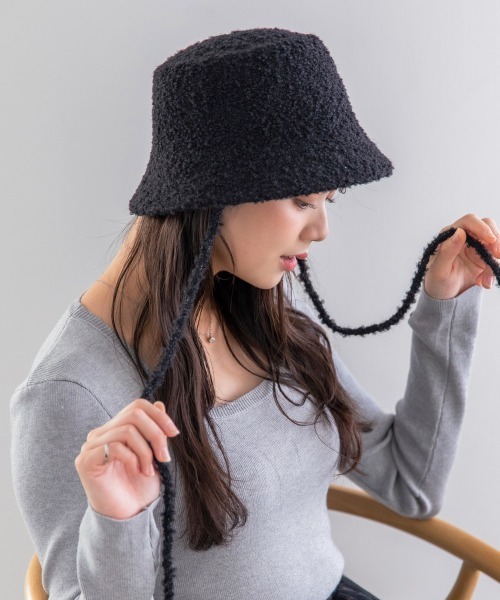 polcadot（ポルカドット） 帽子 ハット もこボア ブークレーバケット