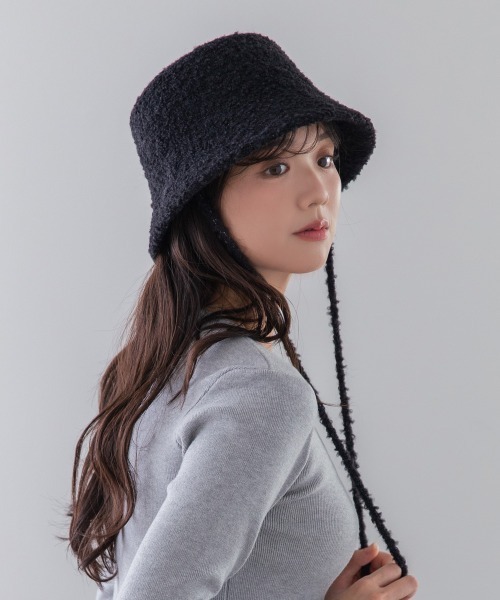 polcadot（ポルカドット） 帽子 ハット もこボア ブークレーバケット