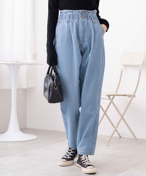 「WEGO」 デニムパンツ LARGE ライトインディゴブルー レディース_画像9