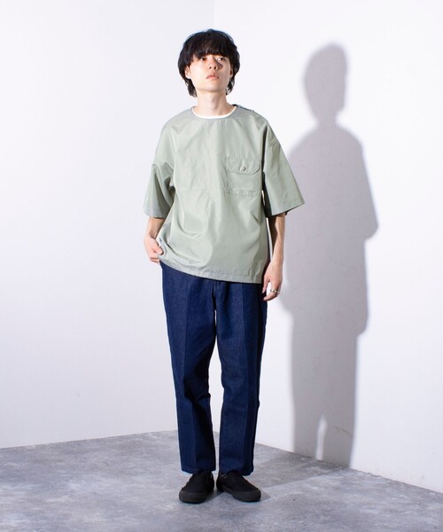 「TAION」 半袖Tシャツ L セージグリーン メンズの画像2