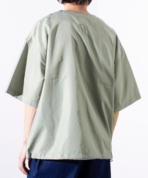 「TAION」 半袖Tシャツ L セージグリーン メンズの画像4