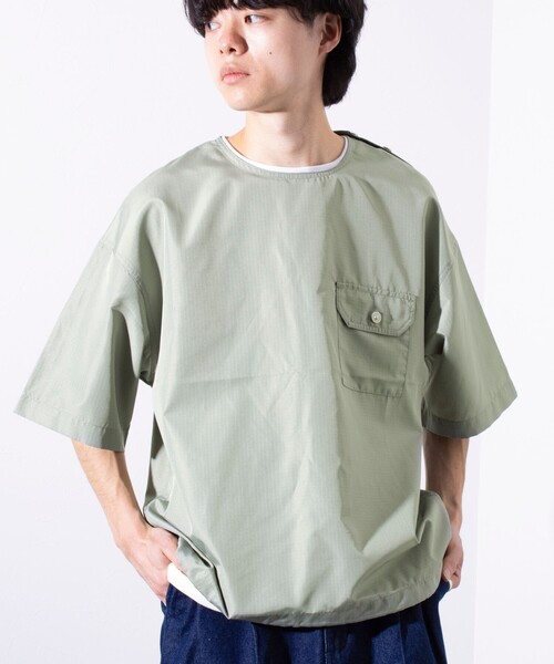 「TAION」 半袖Tシャツ L セージグリーン メンズの画像6