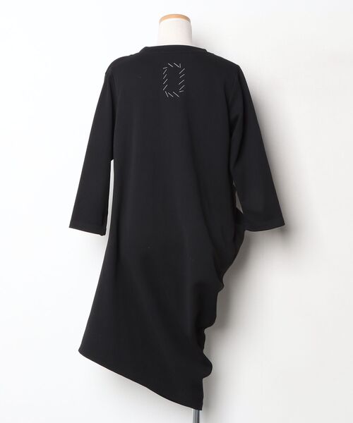 「OKIRAKU」 7分袖ワンピース FREE ブラック レディース_画像2