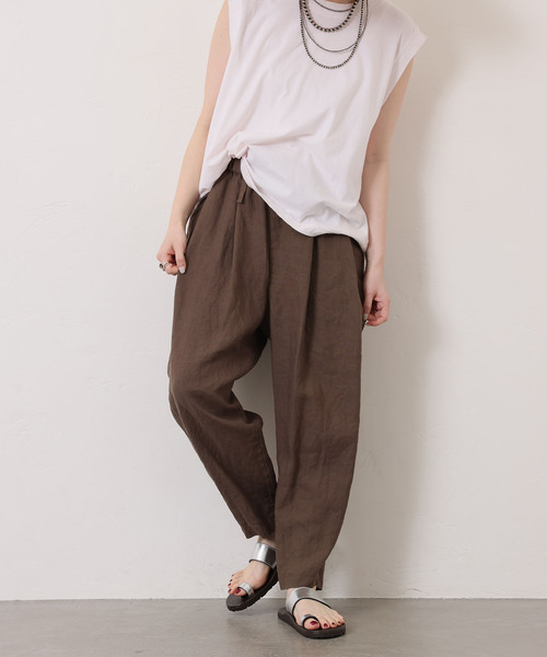 「JOURNAL STANDARD LUXE」 イージーパンツ MEDIUM ブラウン レディース_画像6