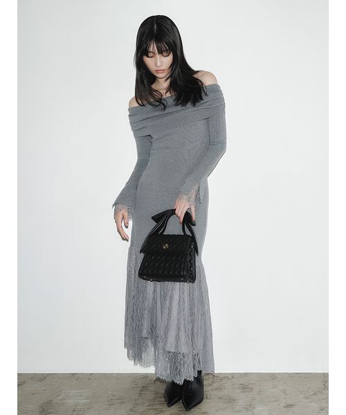 FRAY.ID レースニットドッキングワンピース FRAY I.D（フレイ・アイディー） ワンピース 「WEB限定」レースニット