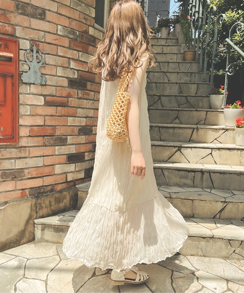 「Ambre Neige」 ノースリーブワンピース MEDIUM モカ レディース_画像3