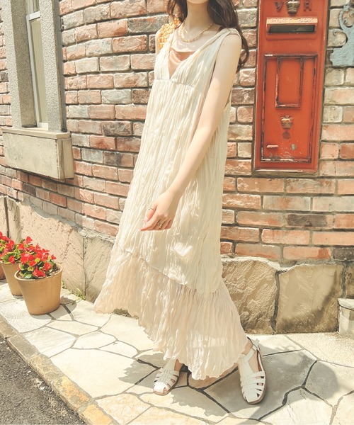 「Ambre Neige」 ノースリーブワンピース MEDIUM モカ レディース_画像7