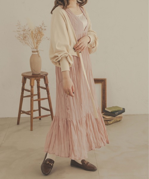 「Ambre Neige」 ノースリーブワンピース MEDIUM モカ レディース_画像8