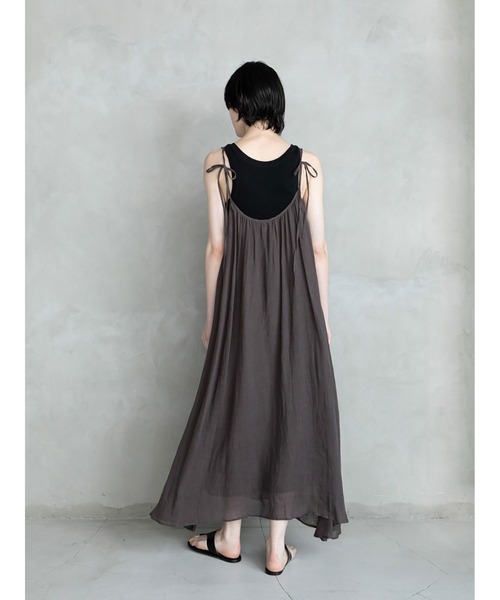 「enchainement」 キャミソールワンピース フリー ダークブラウン レディース_画像2