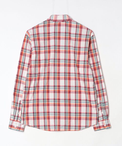 「roial」 チェック柄長袖シャツ L レッド メンズ_画像2