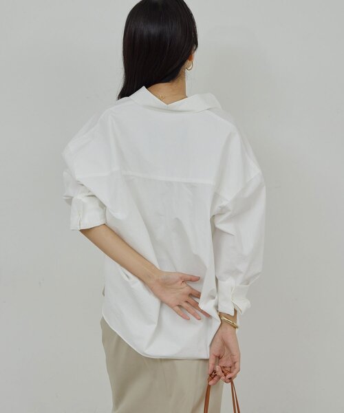 ブラウス シャツ スキッパーシャツ レディースの画像