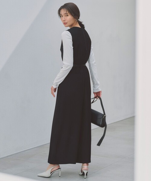 (*ノ様 ブラック ストオールインワン　アンフィーロ　UNFILO XL オンワ UNFILO（アンフィーロ） オールインワン ドライダブルクロス