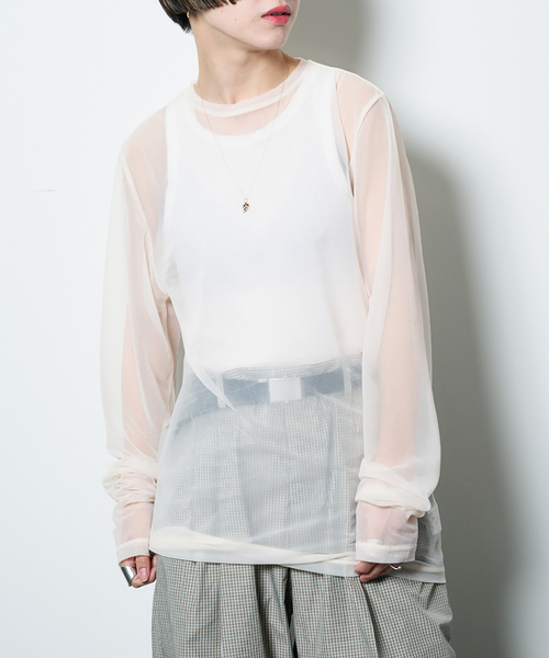 CITYSHOP（シティショップ） tシャツ SHEER LONG SLEEVE：カットソー