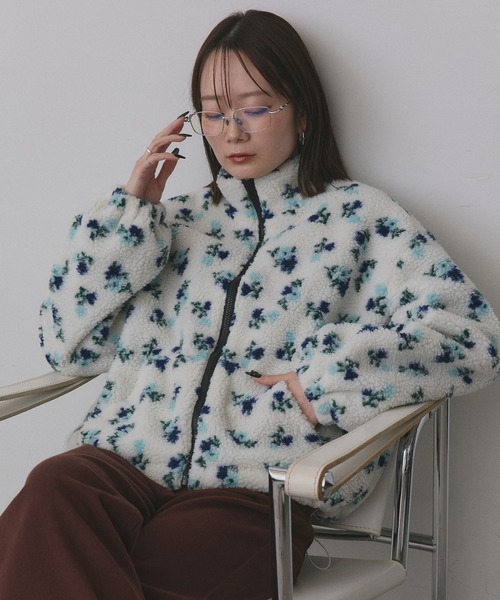 ad thie（アドティエ） ブルゾン アウター フラワー ボアブルゾン