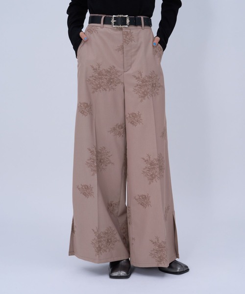 HARE（ハレ） ワイドパンツ パンツ Flowerシシュウワイドパンツ(HARE